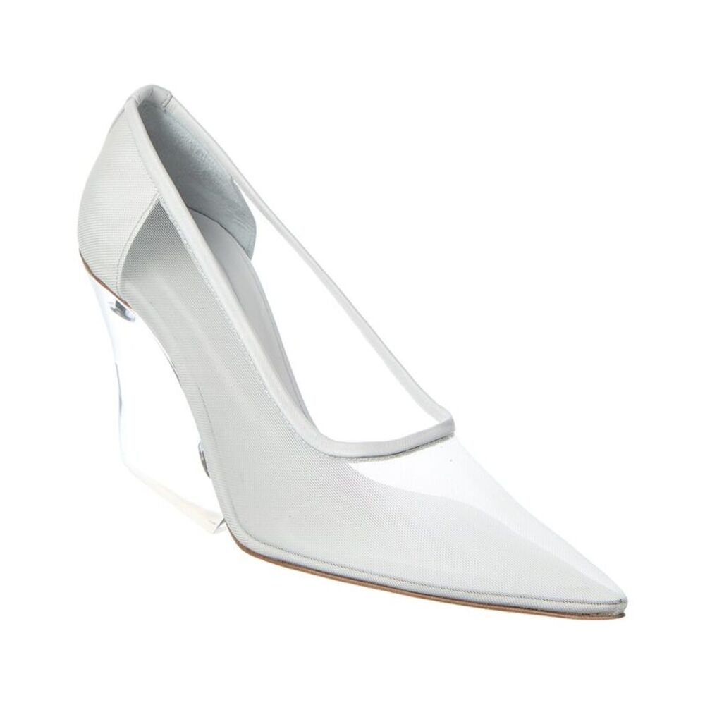 Sportmax Aia1234 Mesh & Leather Pump, White